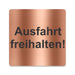 Blacked LaserTEC Leitsysteme - Acryl Schild - Eckig 12 x 12 cm - Selbstklebend - Kupfer gebürstet - Metall-Optik - UV beständig - Für Innen und Außen (Achtung)
