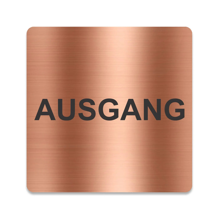 Blacked LaserTEC Leitsysteme - Acryl Schild - Eckig 12 x 12 cm - Selbstklebend - Kupfer gebürstet - Metall-Optik - UV beständig - Für Innen und Außen (Achtung)