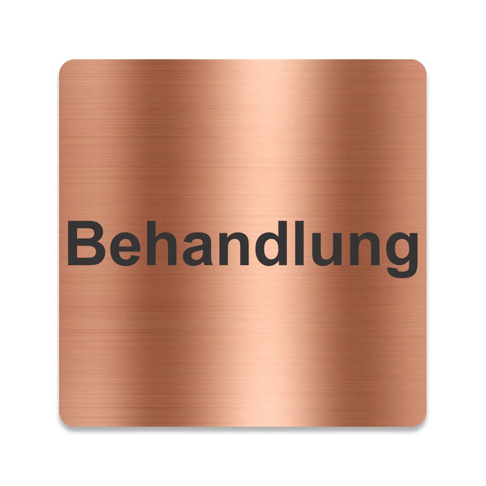 Blacked LaserTEC Leitsysteme - Acryl Schild - Eckig 12 x 12 cm - Selbstklebend - Kupfer gebürstet - Metall-Optik - UV beständig - Für Innen und Außen (Achtung)
