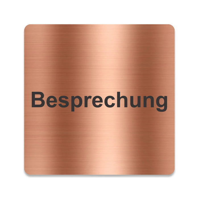 Blacked LaserTEC Leitsysteme - Acryl Schild - Eckig 12 x 12 cm - Selbstklebend - Kupfer gebürstet - Metall-Optik - UV beständig - Für Innen und Außen (Achtung)