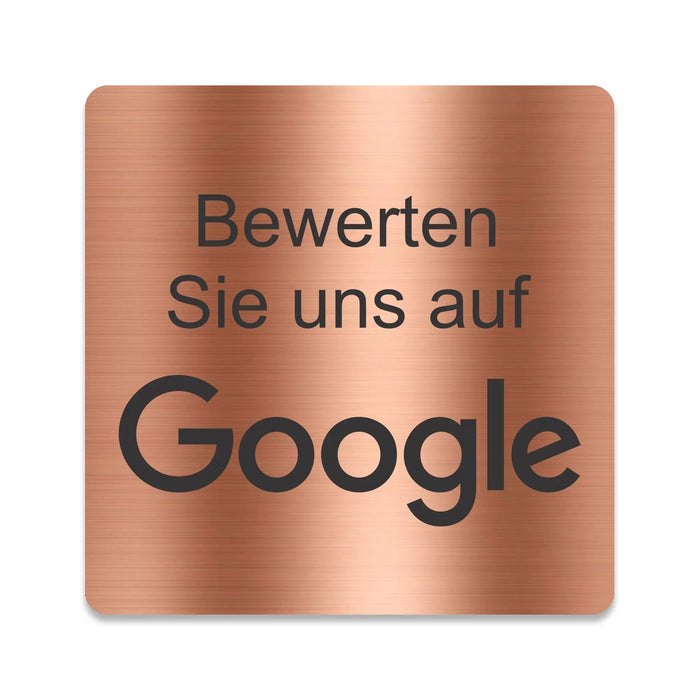 Blacked LaserTEC Leitsysteme - Acryl Schild - Eckig 12 x 12 cm - Selbstklebend - Kupfer gebürstet - Metall-Optik - UV beständig - Für Innen und Außen (Achtung)