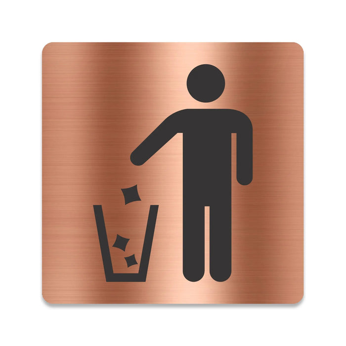Blacked LaserTEC Leitsysteme - Acryl Schild - Eckig 12 x 12 cm - Selbstklebend - Kupfer gebürstet - Metall-Optik - UV beständig - Für Innen und Außen (Achtung)