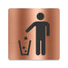 Blacked LaserTEC Leitsysteme - Acryl Schild - Eckig 12 x 12 cm - Selbstklebend - Kupfer gebürstet - Metall-Optik - UV beständig - Für Innen und Außen (Achtung)