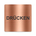 Blacked LaserTEC Leitsysteme - Acryl Schild - Eckig 12 x 12 cm - Selbstklebend - Kupfer gebürstet - Metall-Optik - UV beständig - Für Innen und Außen (Achtung)