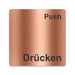 Blacked LaserTEC Leitsysteme - Acryl Schild - Eckig 12 x 12 cm - Selbstklebend - Kupfer gebürstet - Metall-Optik - UV beständig - Für Innen und Außen (Achtung)