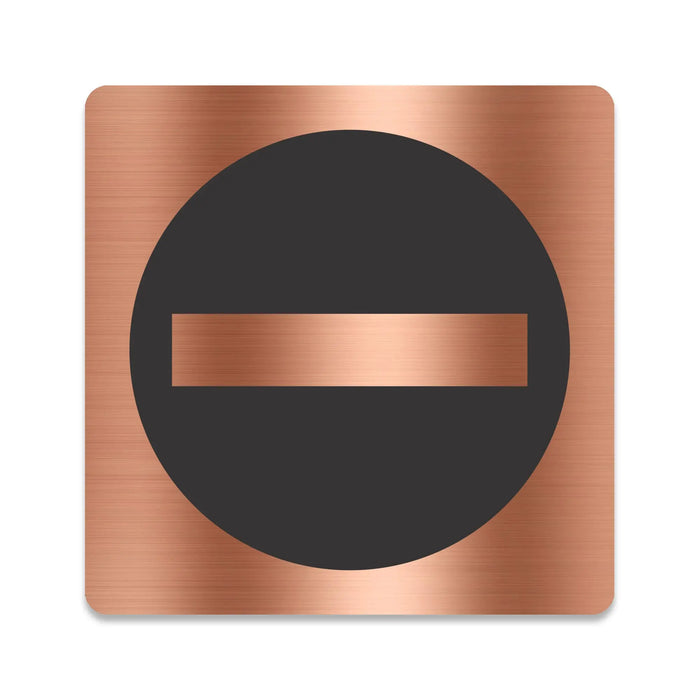 Blacked LaserTEC Leitsysteme - Acryl Schild - Eckig 12 x 12 cm - Selbstklebend - Kupfer gebürstet - Metall-Optik - UV beständig - Für Innen und Außen (Achtung)