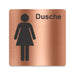 Blacked LaserTEC Leitsysteme - Acryl Schild - Eckig 12 x 12 cm - Selbstklebend - Kupfer gebürstet - Metall-Optik - UV beständig - Für Innen und Außen (Achtung)