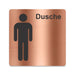 Blacked LaserTEC Leitsysteme - Acryl Schild - Eckig 12 x 12 cm - Selbstklebend - Kupfer gebürstet - Metall-Optik - UV beständig - Für Innen und Außen (Achtung)