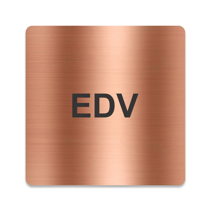 Blacked LaserTEC Leitsysteme - Acryl Schild - Eckig 12 x 12 cm - Selbstklebend - Kupfer gebürstet - Metall-Optik - UV beständig - Für Innen und Außen (Achtung)