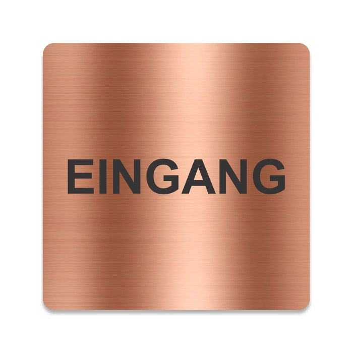 Blacked LaserTEC Leitsysteme - Acryl Schild - Eckig 12 x 12 cm - Selbstklebend - Kupfer gebürstet - Metall-Optik - UV beständig - Für Innen und Außen (Achtung)