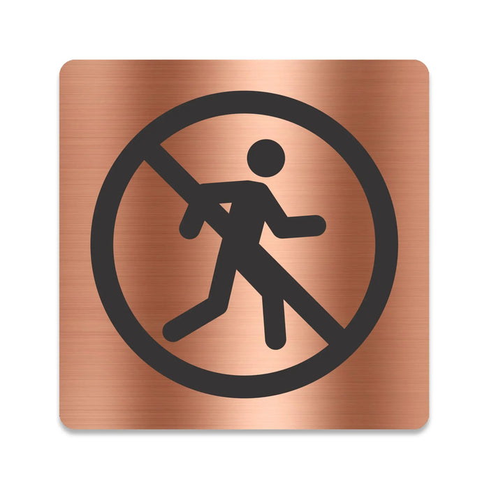 Blacked LaserTEC Leitsysteme - Acryl Schild - Eckig 12 x 12 cm - Selbstklebend - Kupfer gebürstet - Metall-Optik - UV beständig - Für Innen und Außen (Achtung)
