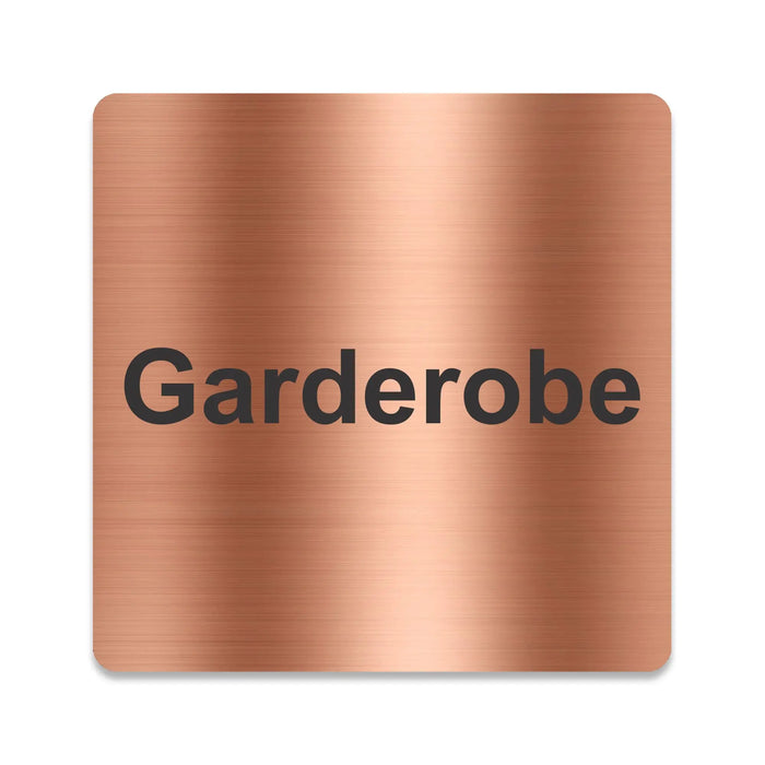 Blacked LaserTEC Leitsysteme - Acryl Schild - Eckig 12 x 12 cm - Selbstklebend - Kupfer gebürstet - Metall-Optik - UV beständig - Für Innen und Außen (Achtung)