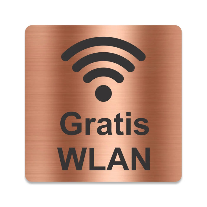 Blacked LaserTEC Leitsysteme - Acryl Schild - Eckig 12 x 12 cm - Selbstklebend - Kupfer gebürstet - Metall-Optik - UV beständig - Für Innen und Außen (Achtung)