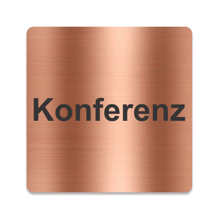 Blacked LaserTEC Leitsysteme - Acryl Schild - Eckig 12 x 12 cm - Selbstklebend - Kupfer gebürstet - Metall-Optik - UV beständig - Für Innen und Außen (Achtung)