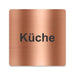 Blacked LaserTEC Leitsysteme - Acryl Schild - Eckig 12 x 12 cm - Selbstklebend - Kupfer gebürstet - Metall-Optik - UV beständig - Für Innen und Außen (Achtung)
