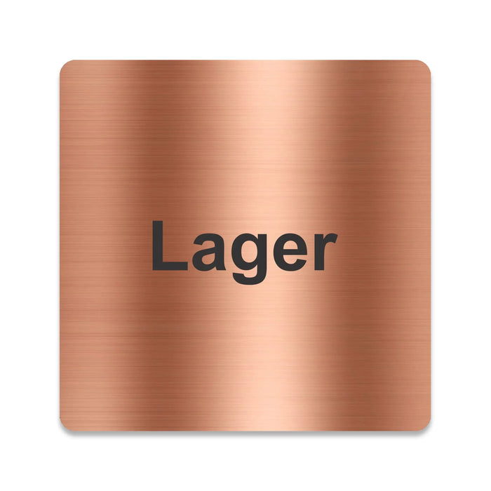 Blacked LaserTEC Leitsysteme - Acryl Schild - Eckig 12 x 12 cm - Selbstklebend - Kupfer gebürstet - Metall-Optik - UV beständig - Für Innen und Außen (Achtung)