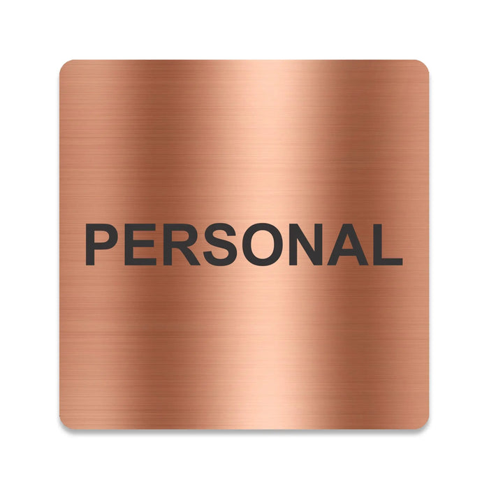 Blacked LaserTEC Leitsysteme - Acryl Schild - Eckig 12 x 12 cm - Selbstklebend - Kupfer gebürstet - Metall-Optik - UV beständig - Für Innen und Außen (Achtung)