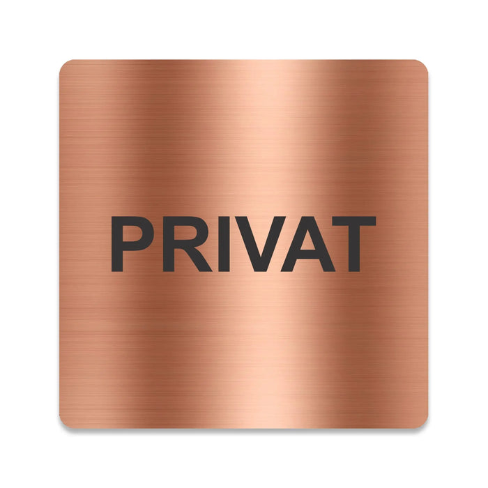 Blacked LaserTEC Leitsysteme - Acryl Schild - Eckig 12 x 12 cm - Selbstklebend - Kupfer gebürstet - Metall-Optik - UV beständig - Für Innen und Außen (Achtung)