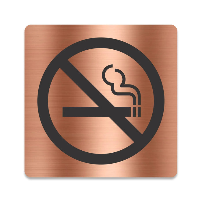 Blacked LaserTEC Leitsysteme - Acryl Schild - Eckig 12 x 12 cm - Selbstklebend - Kupfer gebürstet - Metall-Optik - UV beständig - Für Innen und Außen (Achtung)