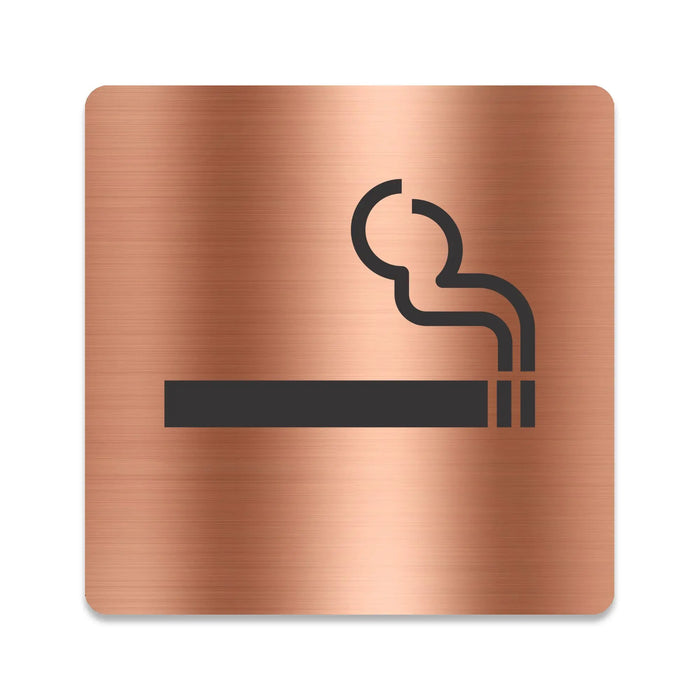 Blacked LaserTEC Leitsysteme - Acryl Schild - Eckig 12 x 12 cm - Selbstklebend - Kupfer gebürstet - Metall-Optik - UV beständig - Für Innen und Außen (Achtung)