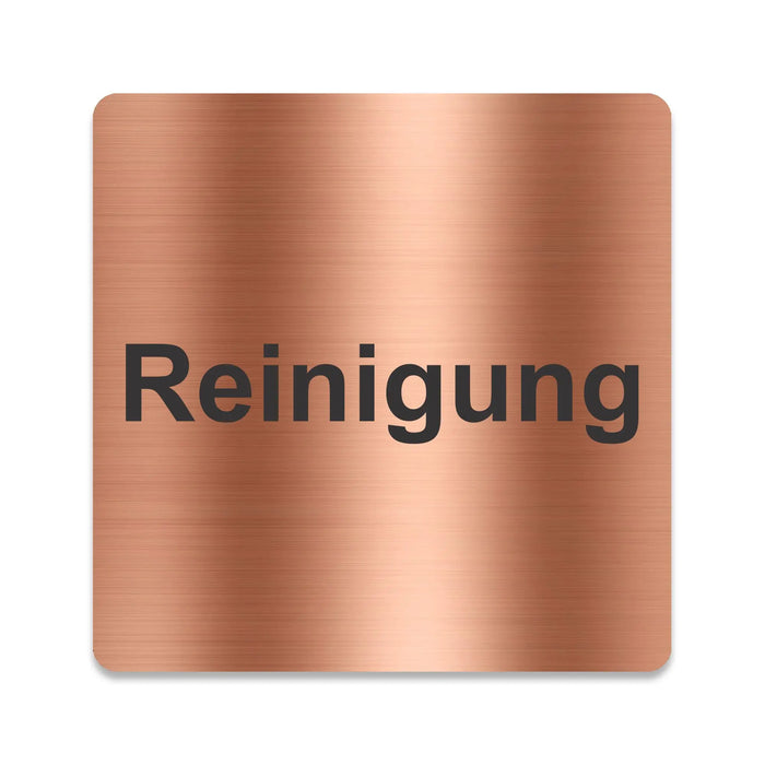 Blacked LaserTEC Leitsysteme - Acryl Schild - Eckig 12 x 12 cm - Selbstklebend - Kupfer gebürstet - Metall-Optik - UV beständig - Für Innen und Außen (Achtung)