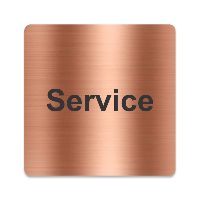 Blacked LaserTEC Leitsysteme - Acryl Schild - Eckig 12 x 12 cm - Selbstklebend - Kupfer gebürstet - Metall-Optik - UV beständig - Für Innen und Außen (Achtung)