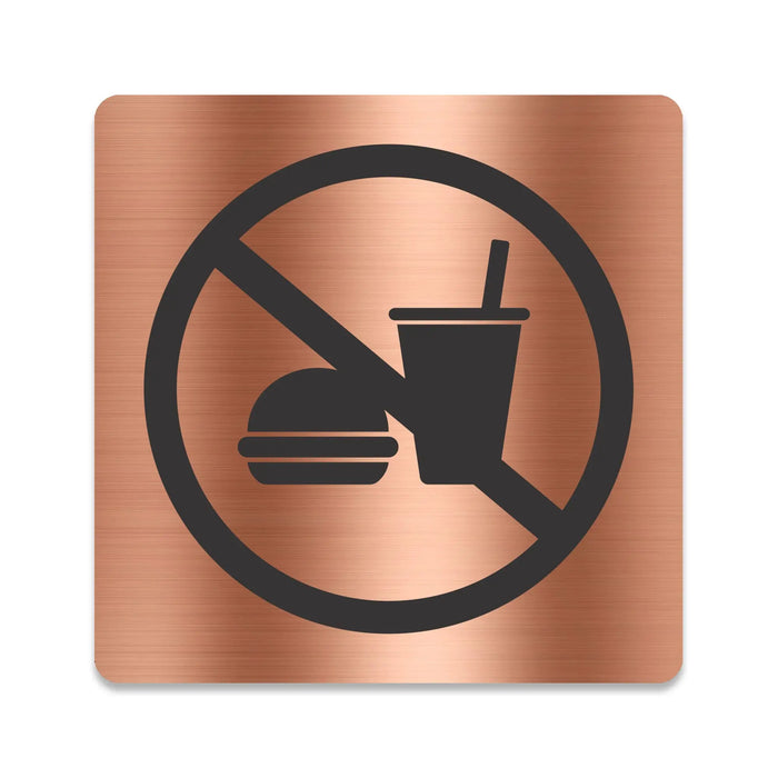 Blacked LaserTEC Leitsysteme - Acryl Schild - Eckig 12 x 12 cm - Selbstklebend - Kupfer gebürstet - Metall-Optik - UV beständig - Für Innen und Außen (Achtung)