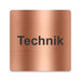 Blacked LaserTEC Leitsysteme - Acryl Schild - Eckig 12 x 12 cm - Selbstklebend - Kupfer gebürstet - Metall-Optik - UV beständig - Für Innen und Außen (Achtung)
