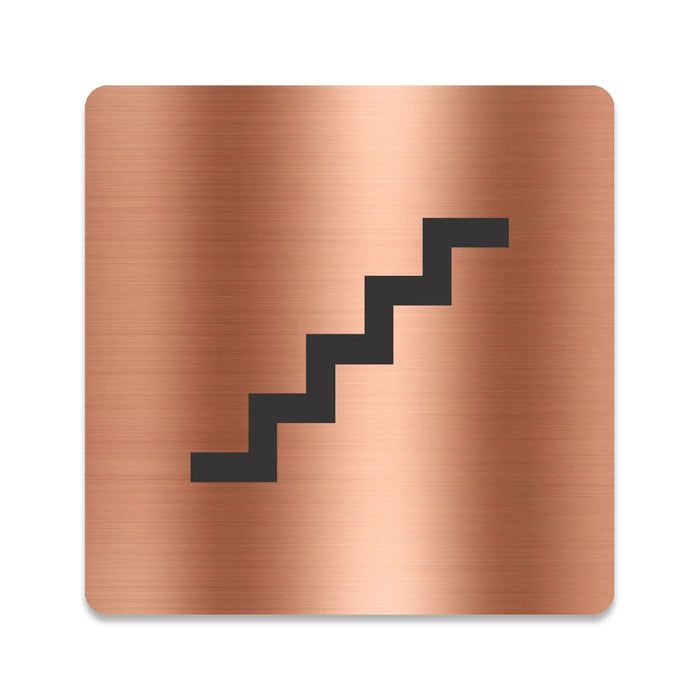 Blacked LaserTEC Leitsysteme - Acryl Schild - Eckig 12 x 12 cm - Selbstklebend - Kupfer gebürstet - Metall-Optik - UV beständig - Für Innen und Außen (Achtung)