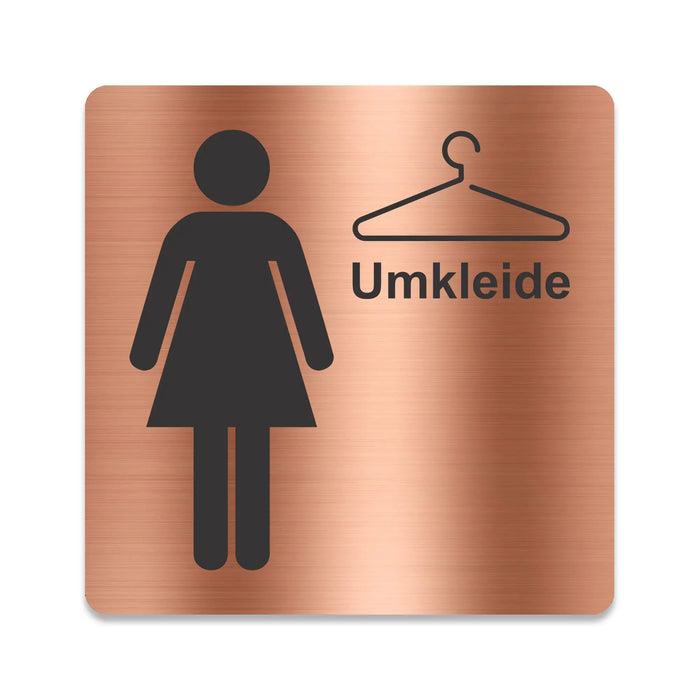 Blacked LaserTEC Leitsysteme - Acryl Schild - Eckig 12 x 12 cm - Selbstklebend - Kupfer gebürstet - Metall-Optik - UV beständig - Für Innen und Außen (Achtung)