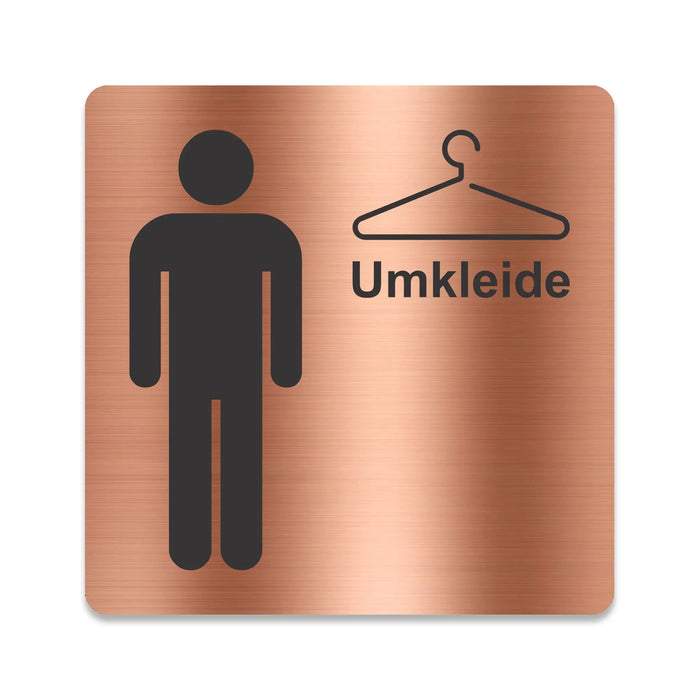 Blacked LaserTEC Leitsysteme - Acryl Schild - Eckig 12 x 12 cm - Selbstklebend - Kupfer gebürstet - Metall-Optik - UV beständig - Für Innen und Außen (Achtung)