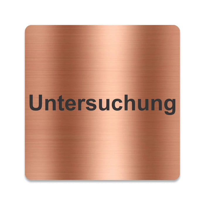 Blacked LaserTEC Leitsysteme - Acryl Schild - Eckig 12 x 12 cm - Selbstklebend - Kupfer gebürstet - Metall-Optik - UV beständig - Für Innen und Außen (Achtung)
