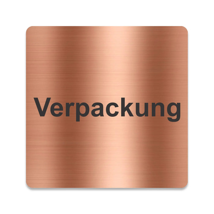 Blacked LaserTEC Leitsysteme - Acryl Schild - Eckig 12 x 12 cm - Selbstklebend - Kupfer gebürstet - Metall-Optik - UV beständig - Für Innen und Außen (Achtung)