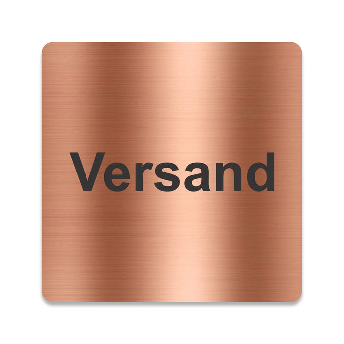 Blacked LaserTEC Leitsysteme - Acryl Schild - Eckig 12 x 12 cm - Selbstklebend - Kupfer gebürstet - Metall-Optik - UV beständig - Für Innen und Außen (Achtung)