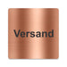 Blacked LaserTEC Leitsysteme - Acryl Schild - Eckig 12 x 12 cm - Selbstklebend - Kupfer gebürstet - Metall-Optik - UV beständig - Für Innen und Außen (Achtung)
