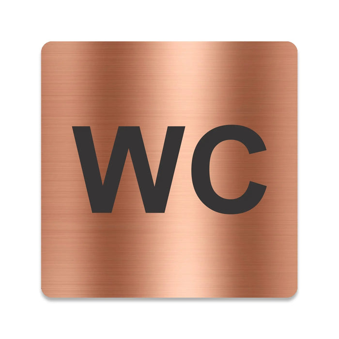 Blacked LaserTEC Leitsysteme - Acryl Schild - Eckig 12 x 12 cm - Selbstklebend - Kupfer gebürstet - Metall-Optik - UV beständig - Für Innen und Außen (Achtung)