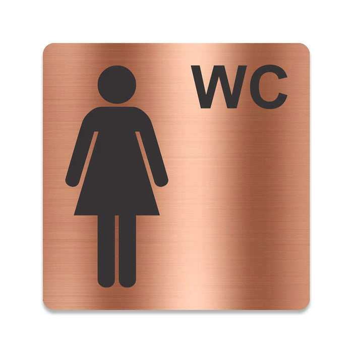 Blacked LaserTEC Leitsysteme - Acryl Schild - Eckig 12 x 12 cm - Selbstklebend - Kupfer gebürstet - Metall-Optik - UV beständig - Für Innen und Außen (Achtung)