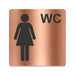 Blacked LaserTEC Leitsysteme - Acryl Schild - Eckig 12 x 12 cm - Selbstklebend - Kupfer gebürstet - Metall-Optik - UV beständig - Für Innen und Außen (Achtung)