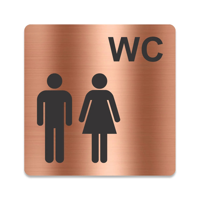 Blacked LaserTEC Leitsysteme - Acryl Schild - Eckig 12 x 12 cm - Selbstklebend - Kupfer gebürstet - Metall-Optik - UV beständig - Für Innen und Außen (Achtung)