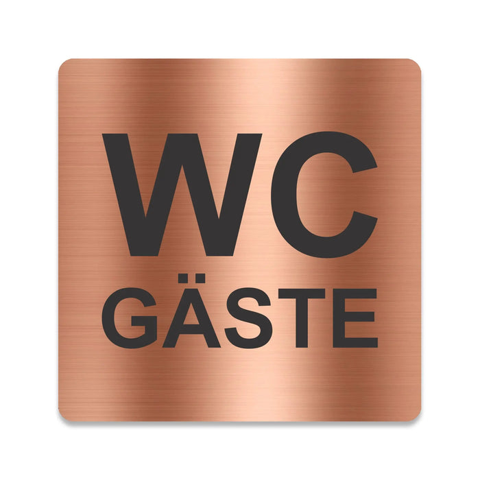 Blacked LaserTEC Leitsysteme - Acryl Schild - Eckig 12 x 12 cm - Selbstklebend - Kupfer gebürstet - Metall-Optik - UV beständig - Für Innen und Außen (Achtung)