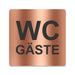 Blacked LaserTEC Leitsysteme - Acryl Schild - Eckig 12 x 12 cm - Selbstklebend - Kupfer gebürstet - Metall-Optik - UV beständig - Für Innen und Außen (Achtung)