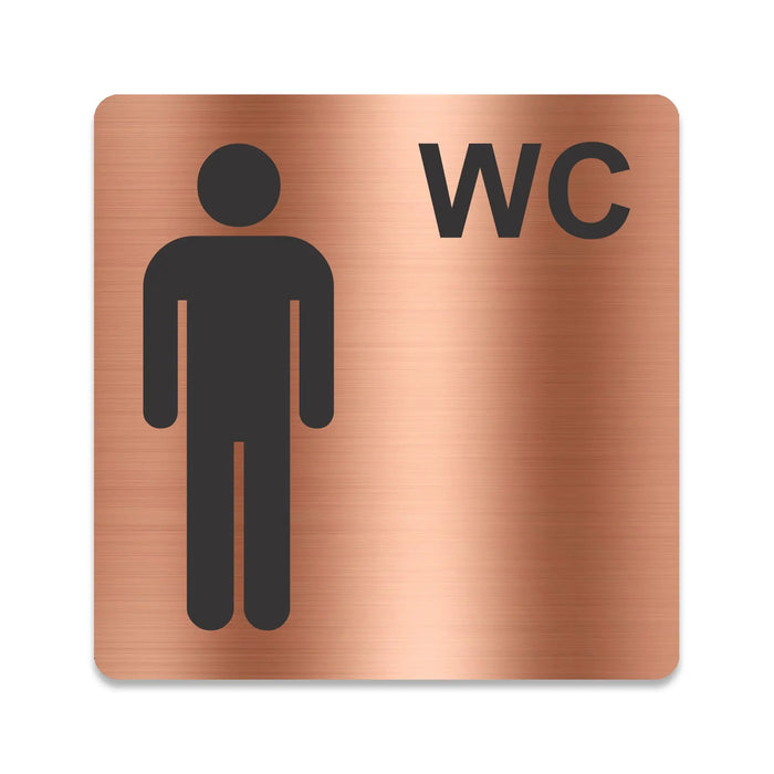 Blacked LaserTEC Leitsysteme - Acryl Schild - Eckig 12 x 12 cm - Selbstklebend - Kupfer gebürstet - Metall-Optik - UV beständig - Für Innen und Außen (Achtung)