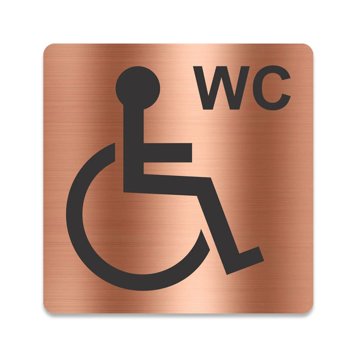 Blacked LaserTEC Leitsysteme - Acryl Schild - Eckig 12 x 12 cm - Selbstklebend - Kupfer gebürstet - Metall-Optik - UV beständig - Für Innen und Außen (Achtung)
