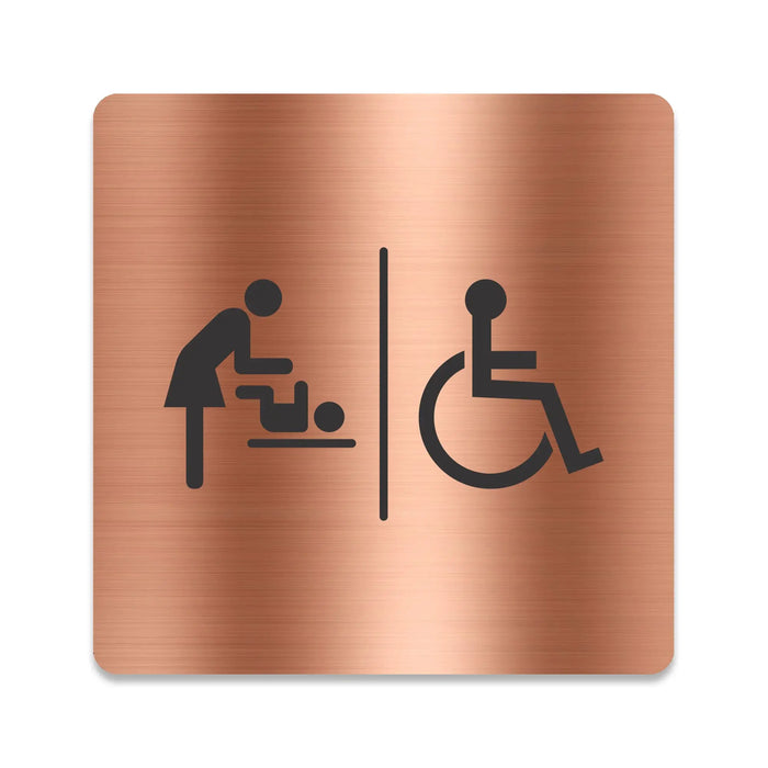 Blacked LaserTEC Leitsysteme - Acryl Schild - Eckig 12 x 12 cm - Selbstklebend - Kupfer gebürstet - Metall-Optik - UV beständig - Für Innen und Außen (Achtung)