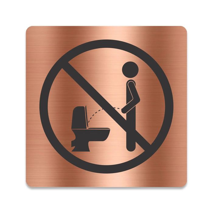 Blacked LaserTEC Leitsysteme - Acryl Schild - Eckig 12 x 12 cm - Selbstklebend - Kupfer gebürstet - Metall-Optik - UV beständig - Für Innen und Außen (Achtung)