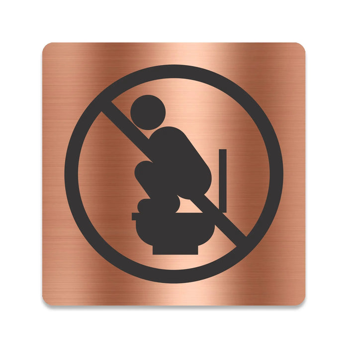 Blacked LaserTEC Leitsysteme - Acryl Schild - Eckig 12 x 12 cm - Selbstklebend - Kupfer gebürstet - Metall-Optik - UV beständig - Für Innen und Außen (Achtung)