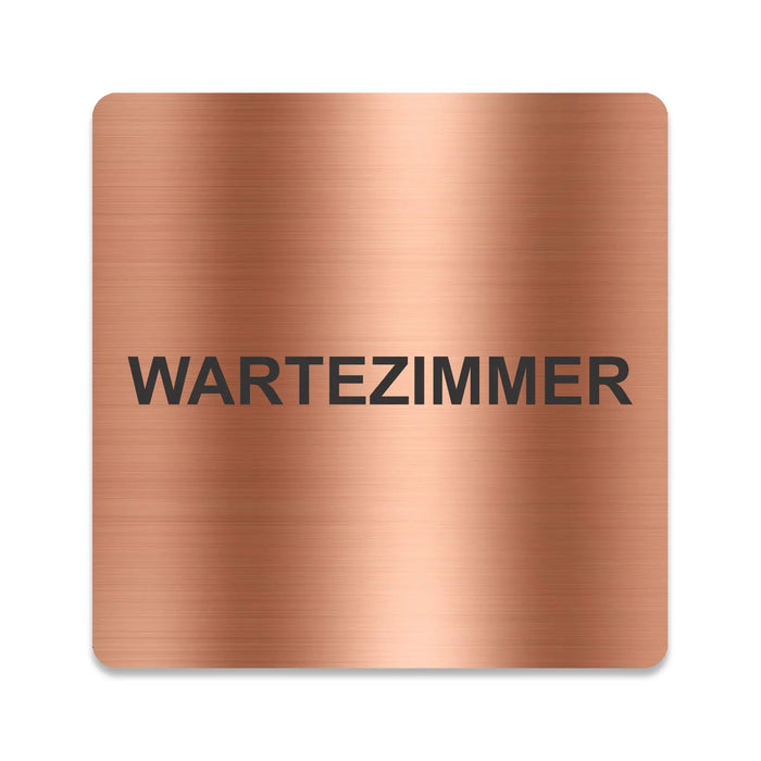 Blacked LaserTEC Leitsysteme - Acryl Schild - Eckig 12 x 12 cm - Selbstklebend - Kupfer gebürstet - Metall-Optik - UV beständig - Für Innen und Außen (Achtung)