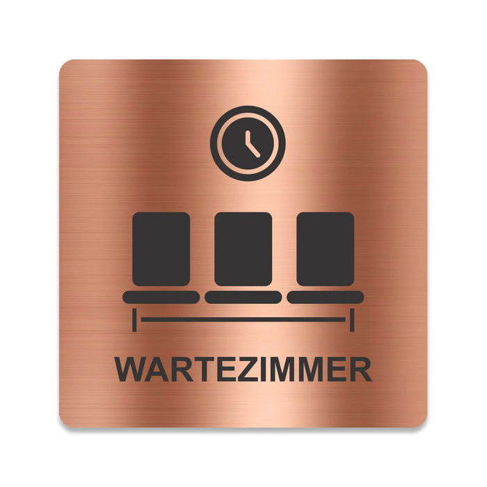 Blacked LaserTEC Leitsysteme - Acryl Schild - Eckig 12 x 12 cm - Selbstklebend - Kupfer gebürstet - Metall-Optik - UV beständig - Für Innen und Außen (Achtung)