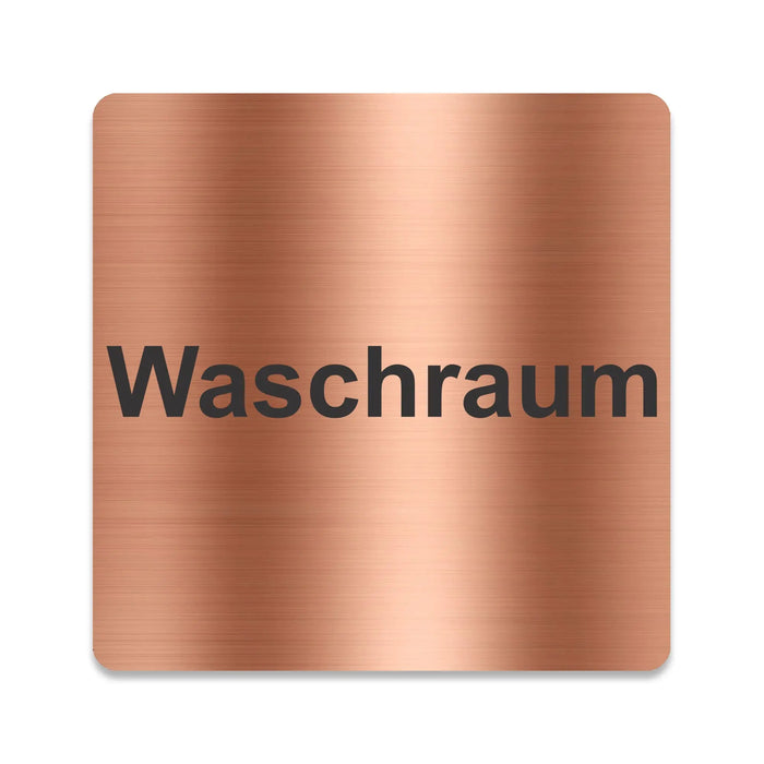 Blacked LaserTEC Leitsysteme - Acryl Schild - Eckig 12 x 12 cm - Selbstklebend - Kupfer gebürstet - Metall-Optik - UV beständig - Für Innen und Außen (Achtung)