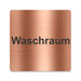 Blacked LaserTEC Leitsysteme - Acryl Schild - Eckig 12 x 12 cm - Selbstklebend - Kupfer gebürstet - Metall-Optik - UV beständig - Für Innen und Außen (Achtung)